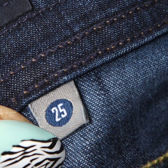 COH Citizens of Humanity DANI Cropped Straight Leg Jeans Raw Hem Dark Blue Denim - Picture 8 of 13